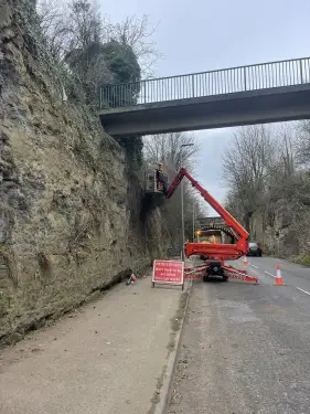 Click Here To Enlarge This Photo Of Mansfield Cliff Maintenance